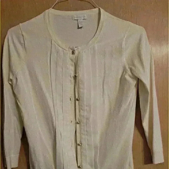 Charter Club Cardigan cream Sweater Top Small S Women's - Picture 2 of 5